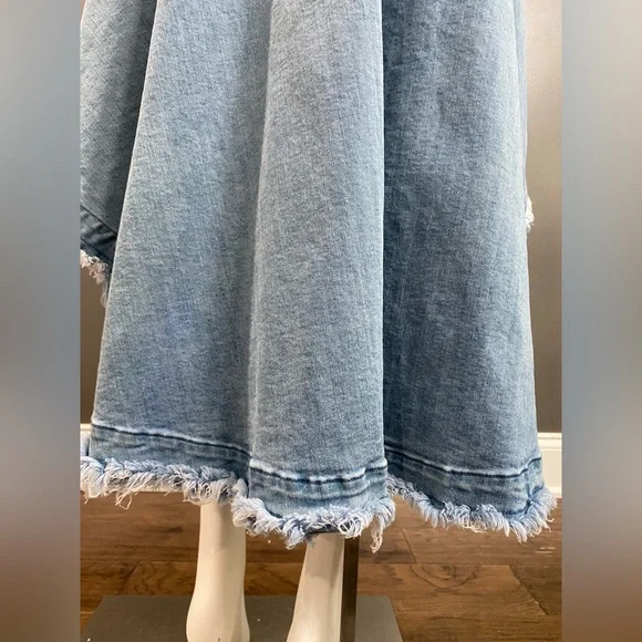 AKIRA Kelsey Overlay Wrap Denim Skirt Belt Size Small - Picture 6 of 13